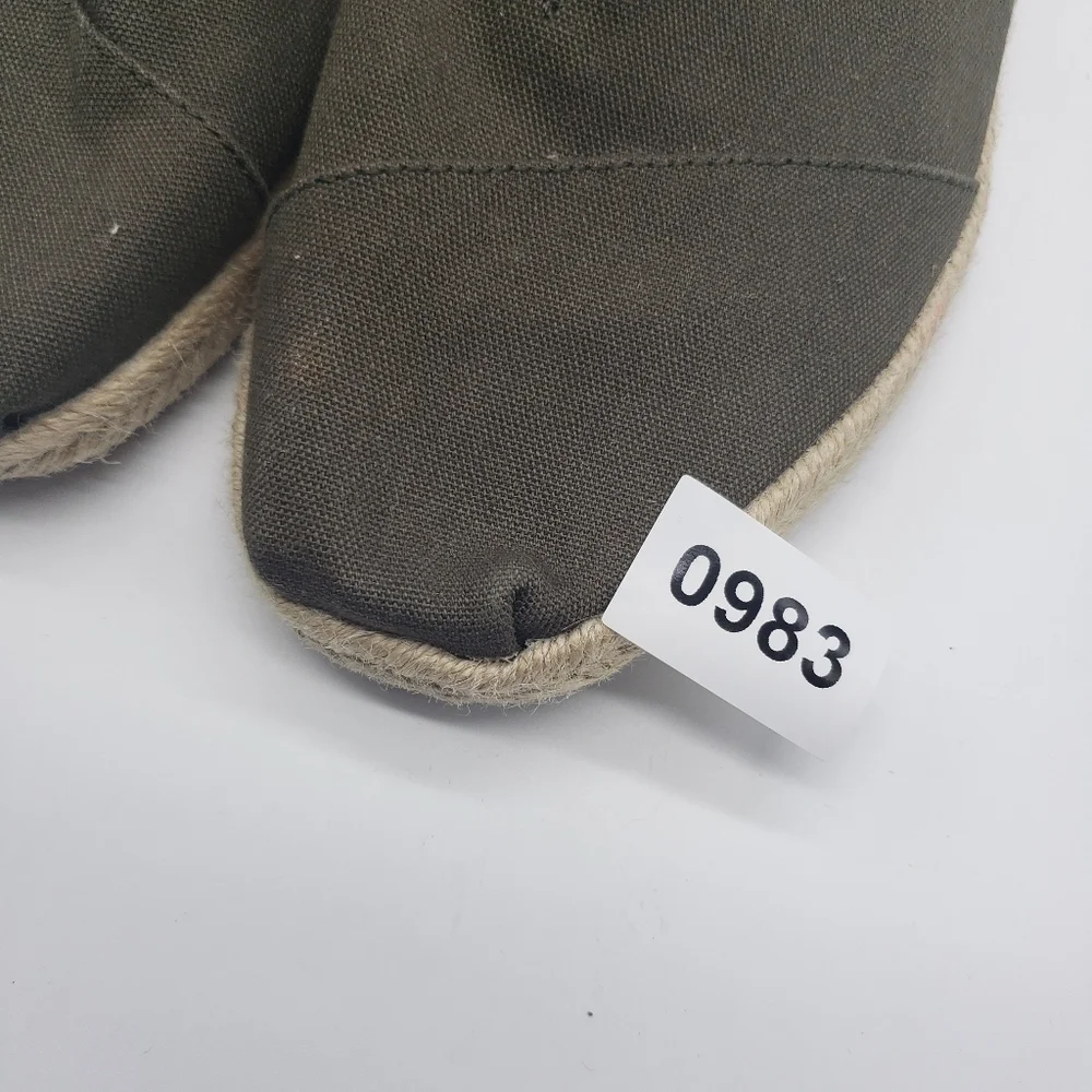 TOMS Mens US 10 EU 43 Alpergata slip on espadrille stripe ticking brown off whit